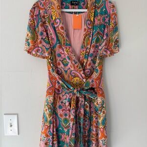 Fate Women's Colorful Paisley Midi Dress